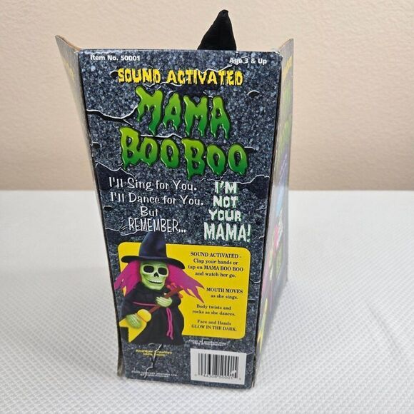 Sound Activated Mama Boo Boo Singing Dancing Skeleton Figure With Guitar Glow In - Picture 4 of 6